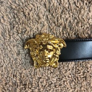 Versace Medusa head leather belt